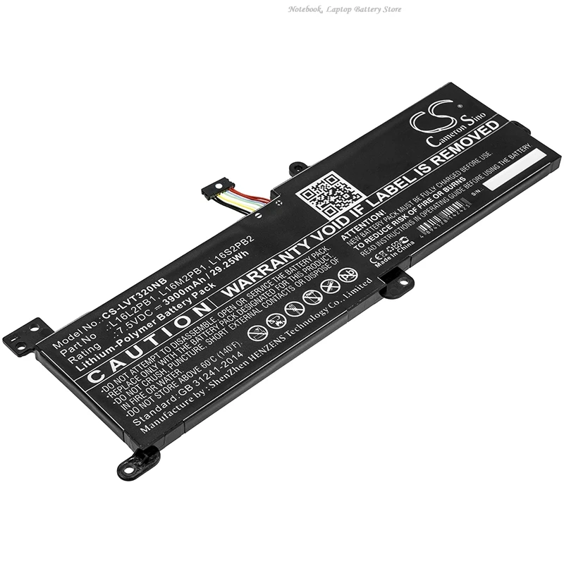 Replacement 7.5V 3900mAh Laptop Battery L17L2PF1 for Lenovo Ideapad 320 320-15IAP 320-17IKB 320-17ISK V320 V320-17IKB 14AST