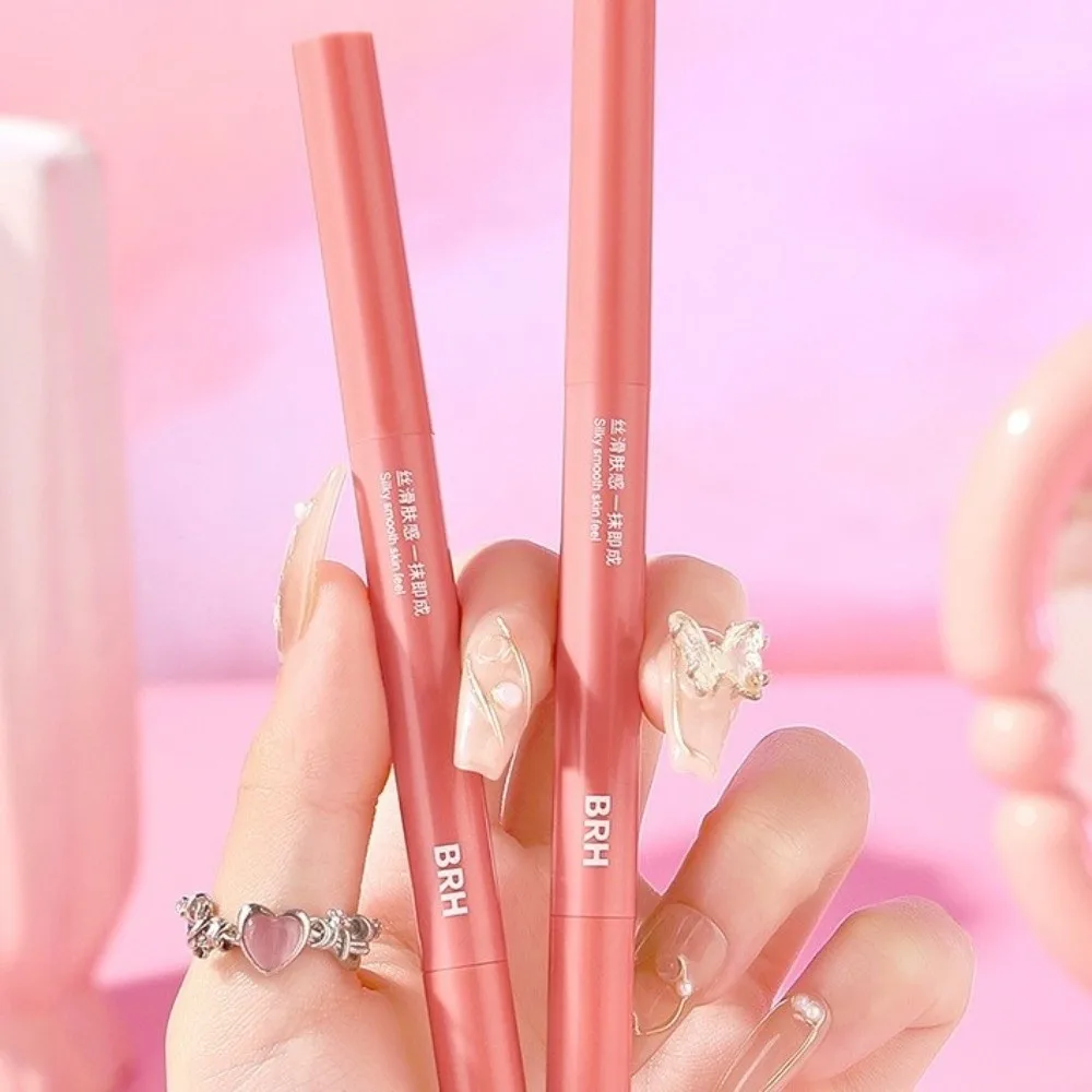 Strumento per il trucco degli occhi con matita per baco da seta sdraiata a doppia estremità Penna per trucco evidenziatore multifunzionale con pennello Stick per trucco illuminante per occhi