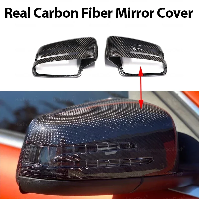 For Mercedes-Benz C-Class W176 W246 W204 W212 W221 CLS X156 C117 Car Wing Mirror Rearview Real Carbon Fiber Case Cover Housing