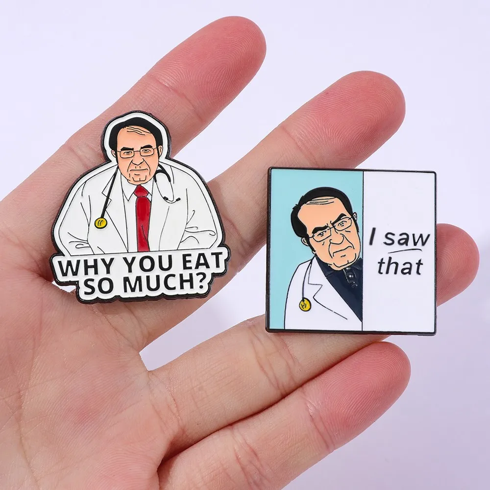 Funny Doctor Quotes Enamel Pin Cartoon Brooches Lapel Pins Health Badge on Backpack Clothing Accessories Fashion Jewelry Gift