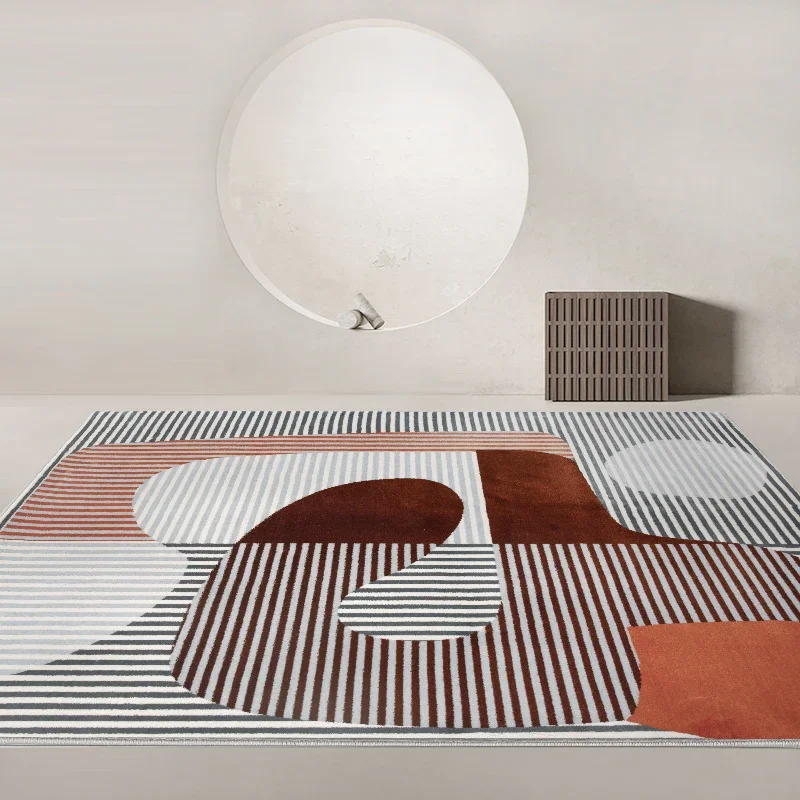 Modern Home Plush Washable Mat Minimalist Carpets for Living Room Fluffy Soft Lounge Rug Nordic Bedroom Decor Geometric Carpet