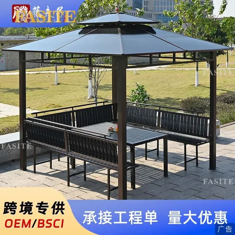 For Outdoor Garden Aluminum Alloy Gazebo Sunshade Tent Simple Four Column Pavilion Courtyard Villa Open Air Shelter Durable