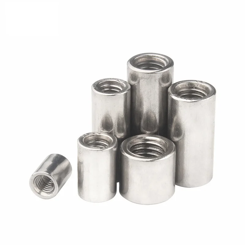 M8 M10 M12 M14 304 Stainless Steel Extend Long Lengthen Round Coupling Nut Connector Joint Sleeve Tubular Nut