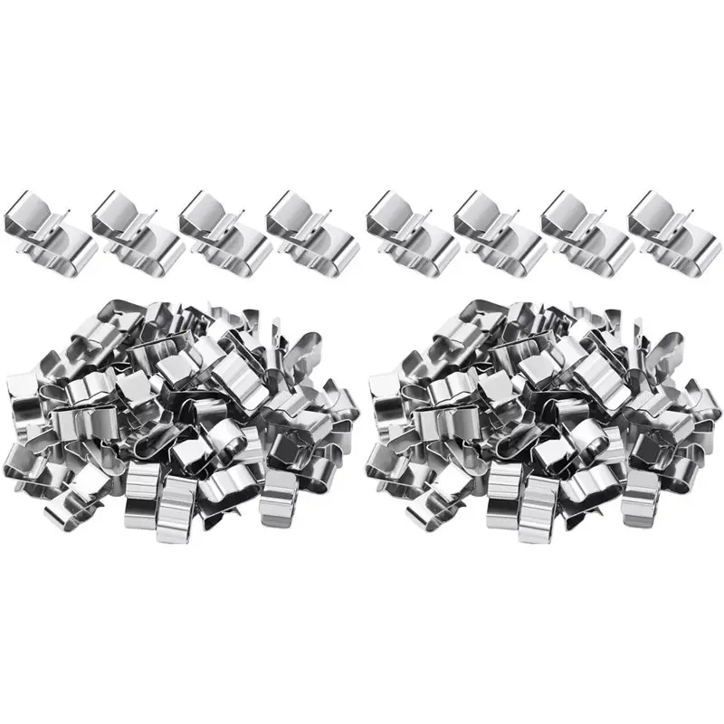 ABWR-304 Stainless Steel Clips 100PCS, Trailer Frame Wire Clips Solar Panel Wire Clips Metal Cable Clips