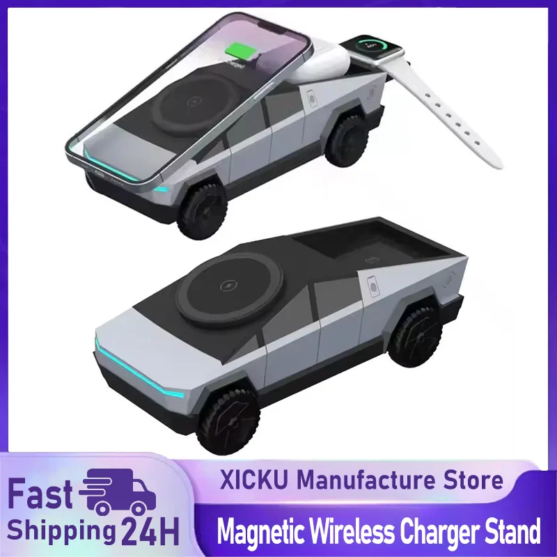 سيارة المغناطيسي شاحن لاسلكي لوحة القيادة حامل آيفون 17 16 15 14 برو ماكس سامسونج ساعة AirPods برو محطة شحن سريع