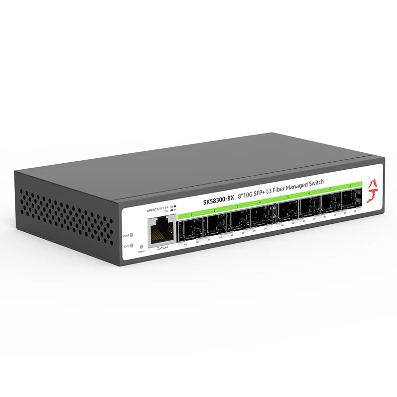 XikeStor 8 10-gigabit SFP+ ports L3 Managed Network Switch With Optical to electrical module  Optical Port To Network RJ45 Port