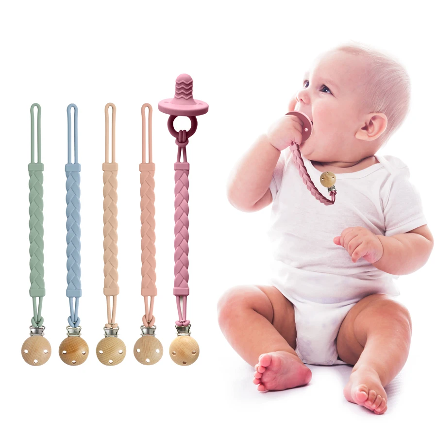 Bebe Personalized Pacifier Clip BPA Free Silicone Pacifier Anti-Drop Chain Food Grade Silicone Teething Toys Baby Items