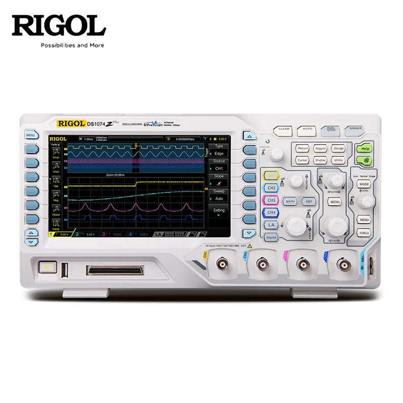Rigol DS1054Z/DS1104Z Plus Digital Oscilloscopes 4 Channels 50M/100M BandWidth 24Mpts Depth Support RS232/UART/I2C/SPI Bus
