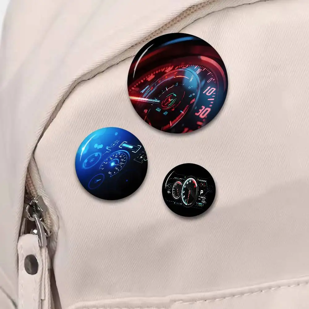 Car Racing Dashboard Area 58mm Cute Anime Figure Icon Badge Handmade Tinplate Brooch for Backpack Clothes Chest Ornament Gifts
