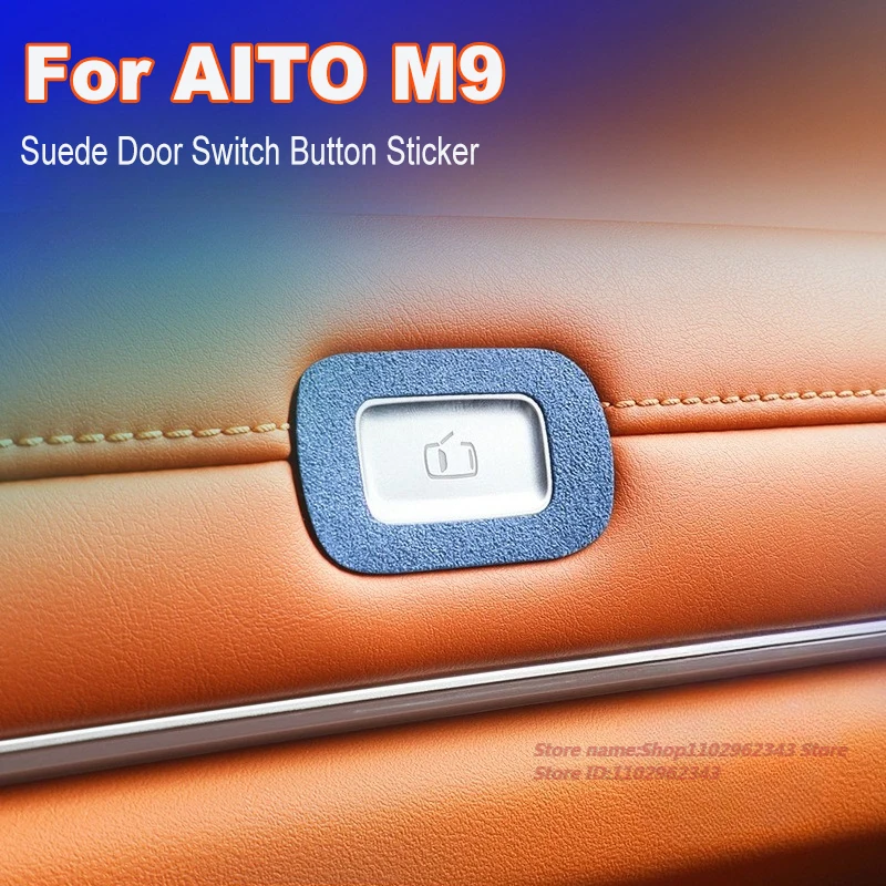 

For AITO M9 Alcantara Suede Interior Door Switch Button Decoration Sticker Car Interior Modification Accessories
