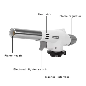 Queimador de gás de chama ajustável acampamento ao ar livre queimador de soldagem a gás queimador de gás chama tocha de gás churrasco acampamento cozinhar 10 principais vendas queimador de churrasqueira - №9