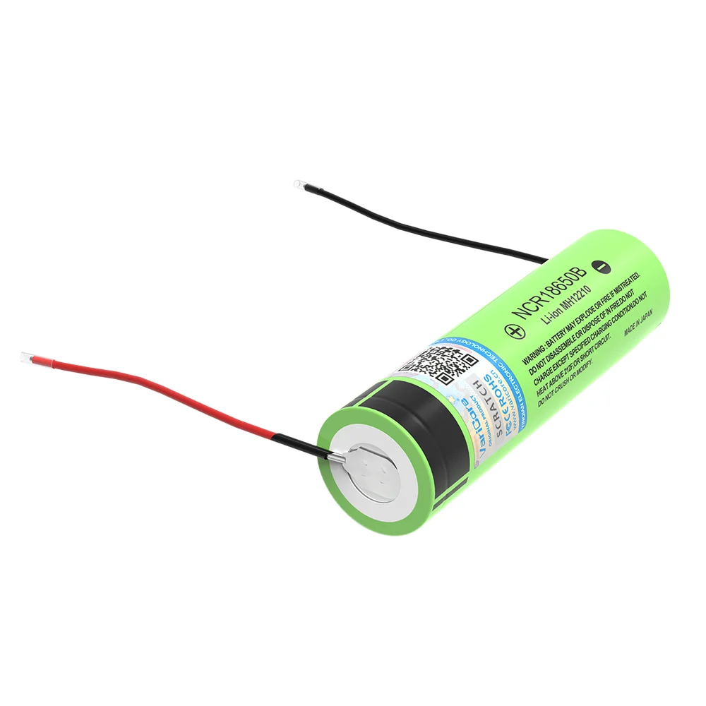 LiitoKala-뉴 오리지널 리튬 이온 충전식 배터리 NCR18650B, 3.7v, 3400mAh, 실리카 젤 케이블, DIY