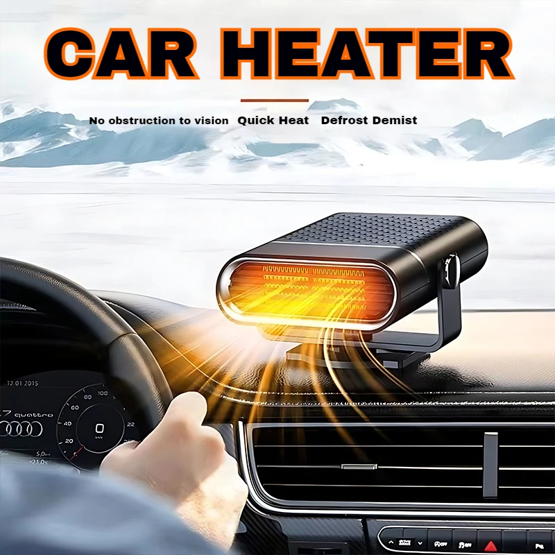 2 IN 1 Car Cooling & Heater Fan 12V 120W Car Heater Auto Windshield Anti-Fog Electric Heating Dryer Defogging Demister Defroster