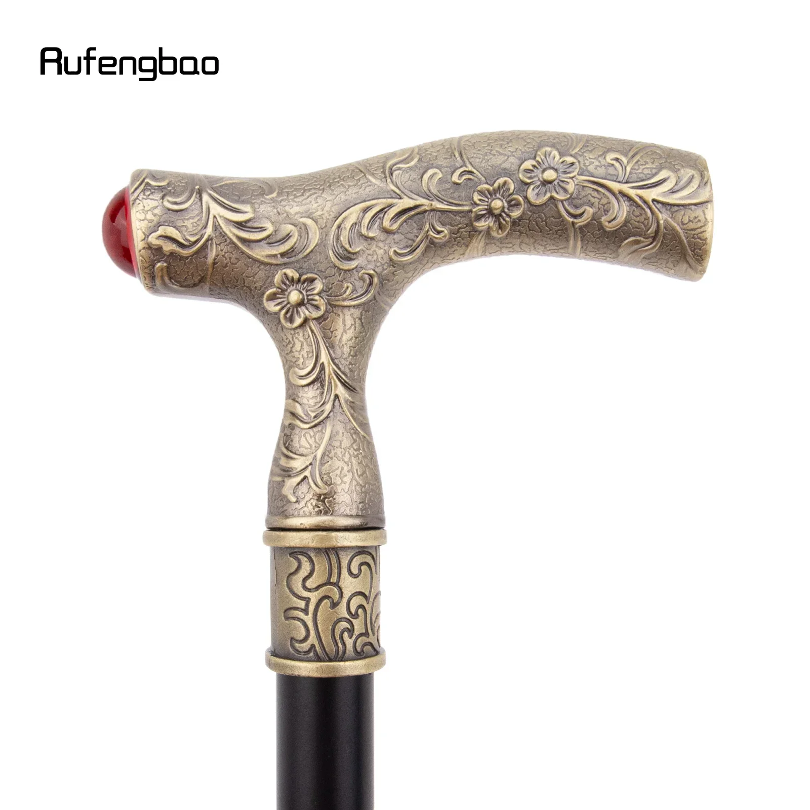Rode Diamant Koperen Bloem Bal Mode Stok Decoratieve Stok Cospaly Vintage Party Modieuze Wandelstok Crosier 92cm