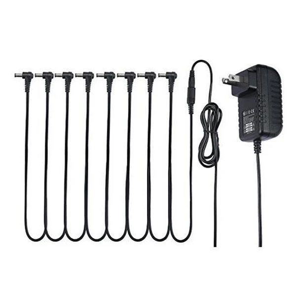 9V 1A /9V 2A/18V 1A Guitar Pedal Power Supply Adapter Converter EU/US/UK plug with 8-Way Cable Daisy Chain