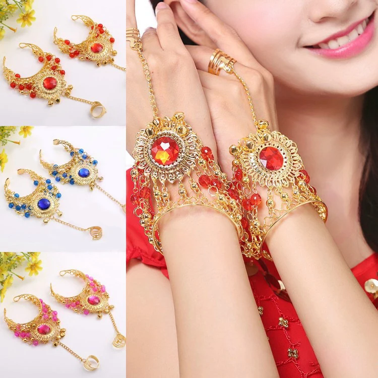 Dance Wear Bollywood Jewelry for Dance Bracelets 1 Pair Jewelry Set Indian Jewelry Accessories