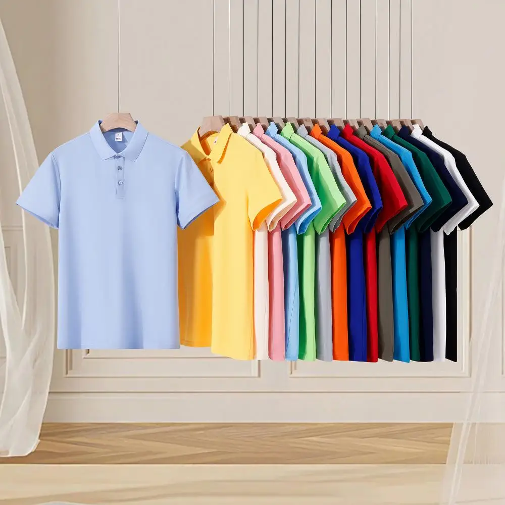 High-end business polo jersey custom digital printing loose and breathable large-sized short-sleeved polo shirt custom logo embr