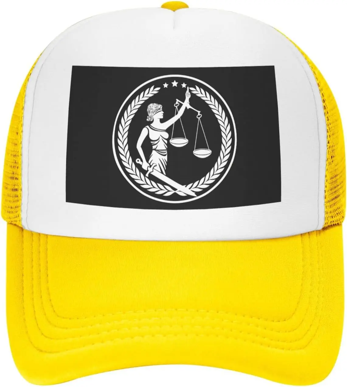 Justice-Lady-Scales-Trucker-Hat-Mesh-Snapback-Cap-Unisex-Polyester-Outdoor-Casual