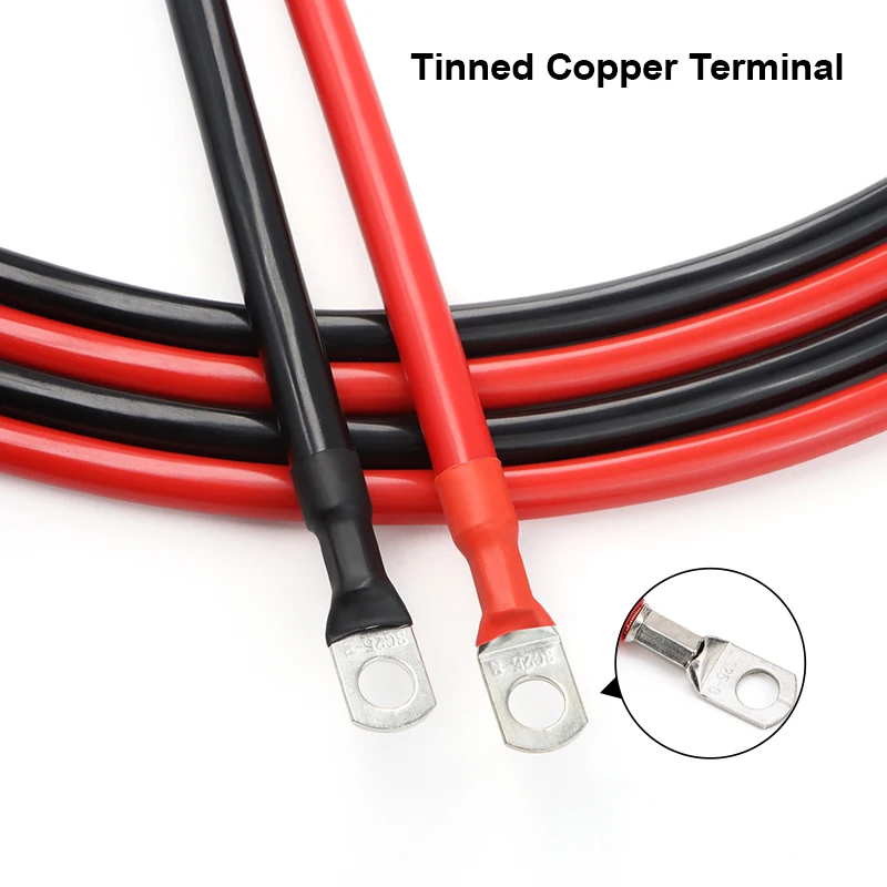 Battery Connection Cable 8 6 4AWG with M8 SC Terminal RV Pure Copper Core Inverter Battery Connection Wire 20/30/40/50/60/100CM image 3