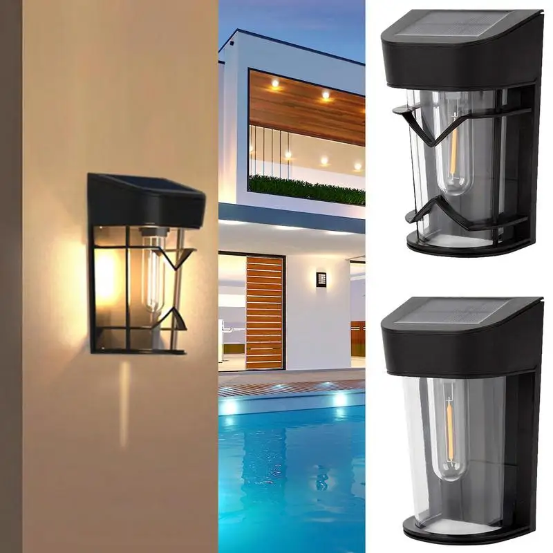 

Solar Lights Outdoor LED Wall Sconce Garage Wall Mount Lamp Solar Powered Wall Sconce Lanterns Lighting for Porch Patio Fence
