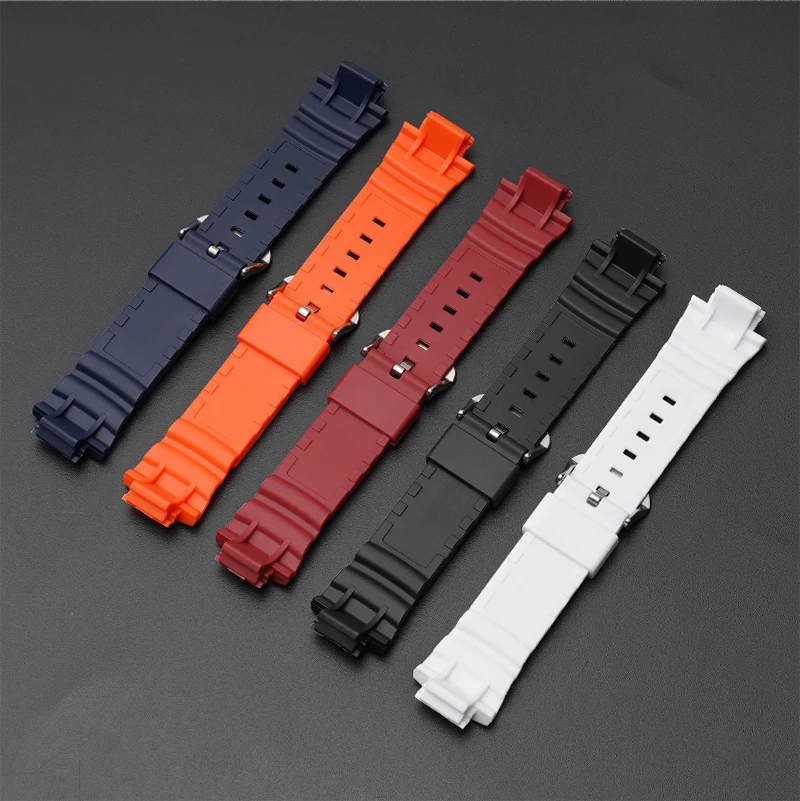 Zwarte Hars Horlogeband voor Casio G-SHOCK AW-591 AW-590 AWG-M100 101 G-7700 G-7710 Mannen Sport Waterdichte Rubberen Armband Band
