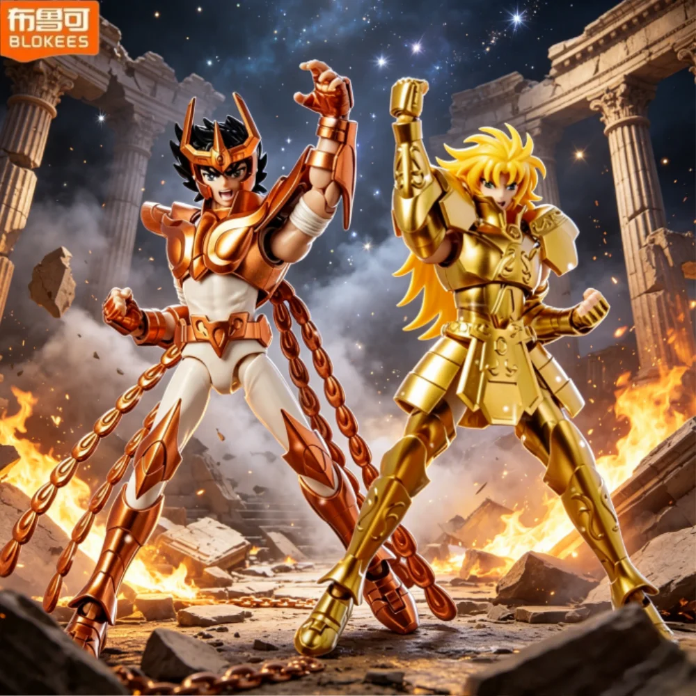 

Blokees Licensed Saint Seiya Champion Class Phoenix Ikki & Gemini Saga Snap-fit Model Kit Articulated Figure Collectible Desktop