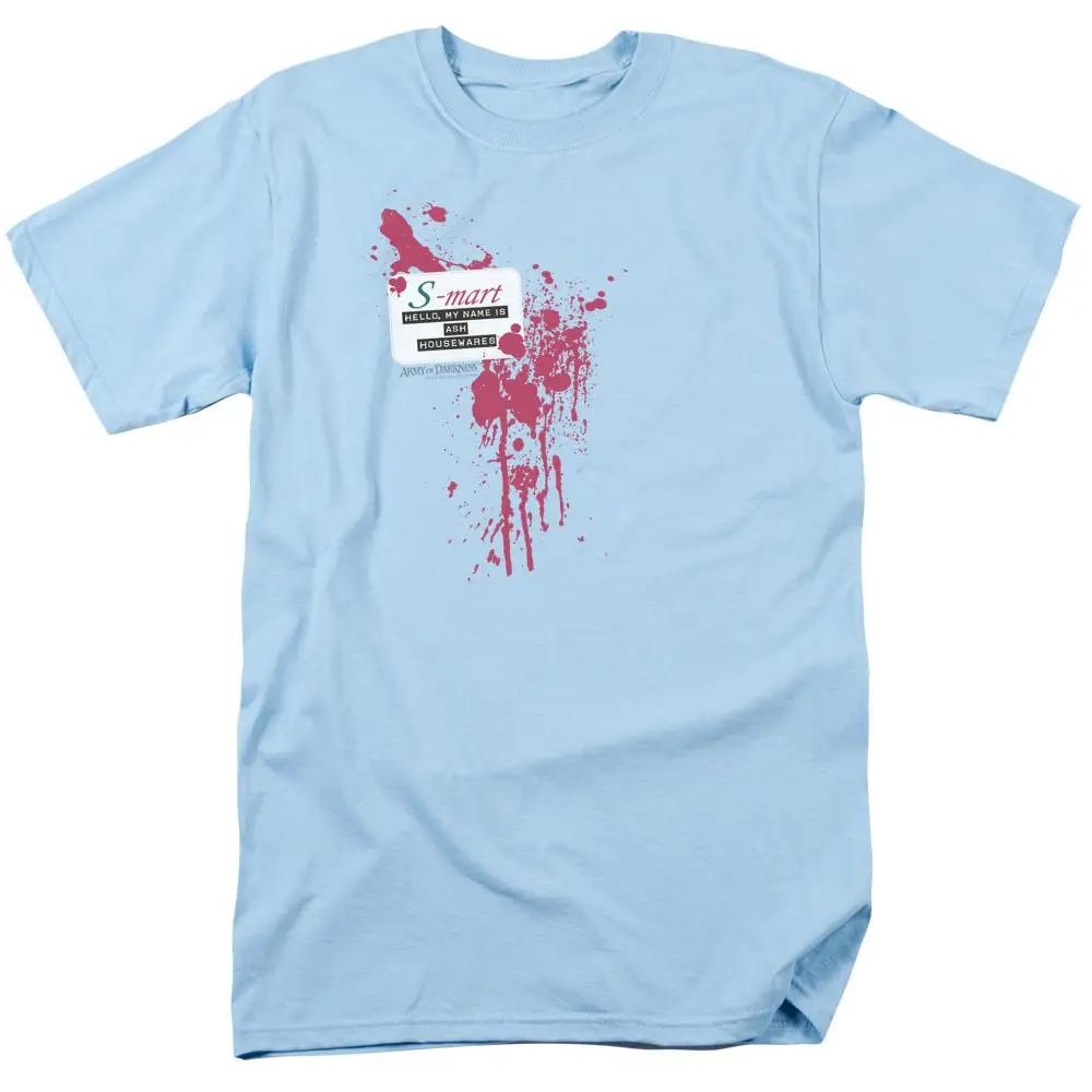 Army of Darkness Ash S Mart Name Tag Light Blue T Shirt