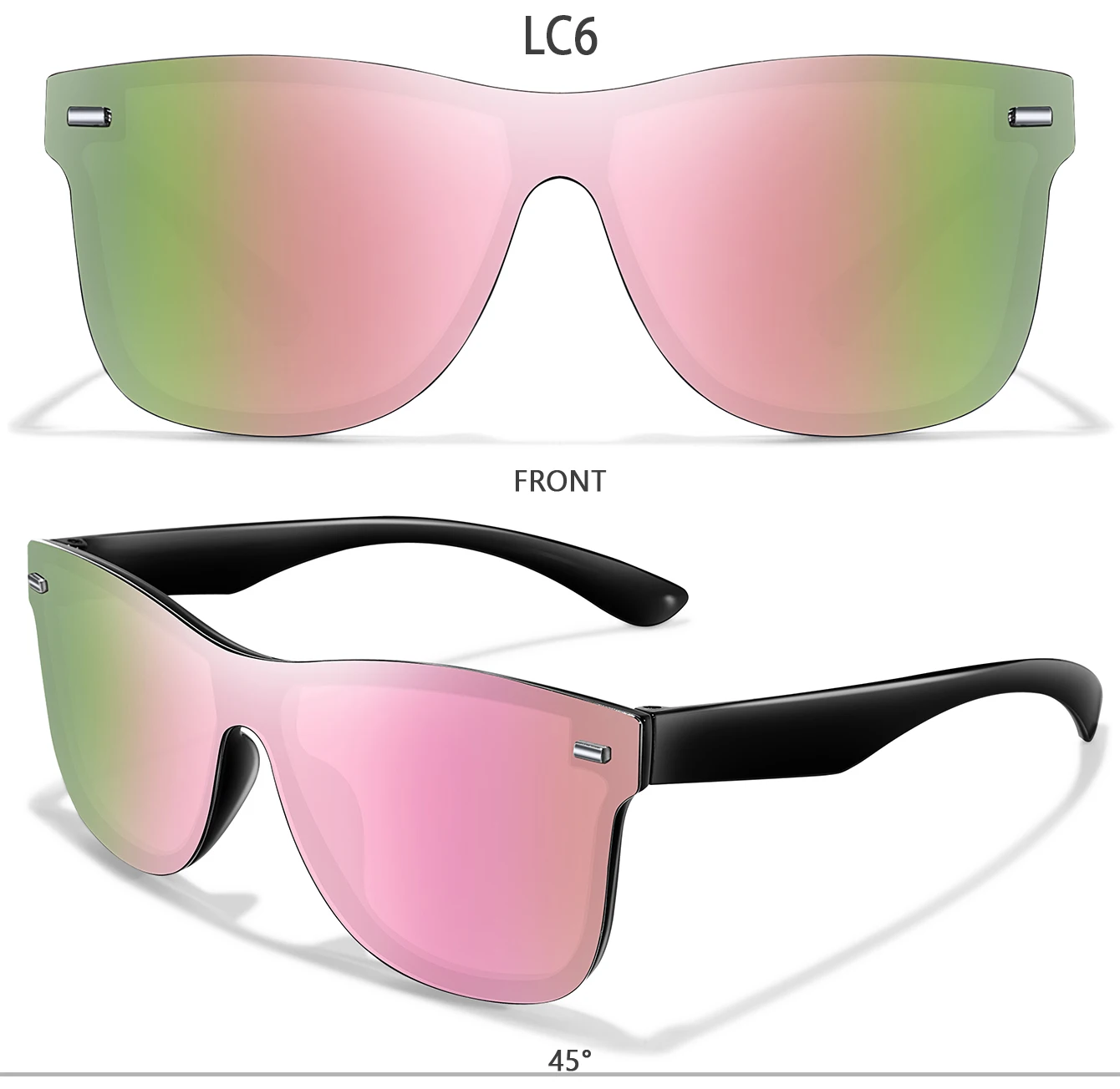 Männer Frauen Mode Winddicht Quadrat Sonnenbrille Über Größe Outdoor Fahrrad Straße Brille Fahren Wandern Camping Klassische Shades UV400 – Detail 9