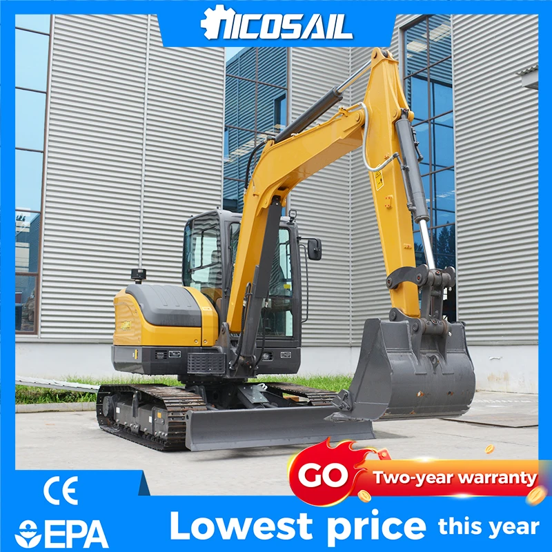 NICOSAIL OKW35E 3.5Ton Mini Excavator Zero Tail Swing LaiDong Engine Small Digger For Sale