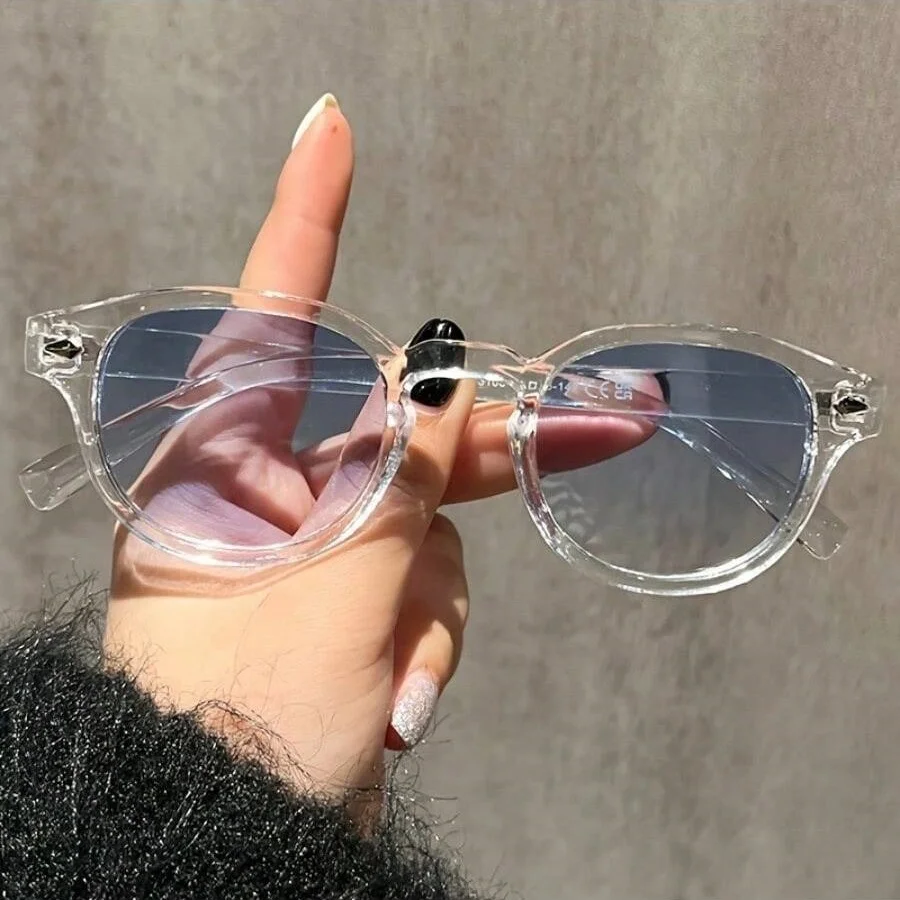 1Pc Unisex Fashion Glasses New Trendy Round Small Frame Dopamine Personality Vibrant Casual Versatile Holiday Gift Daily Party O