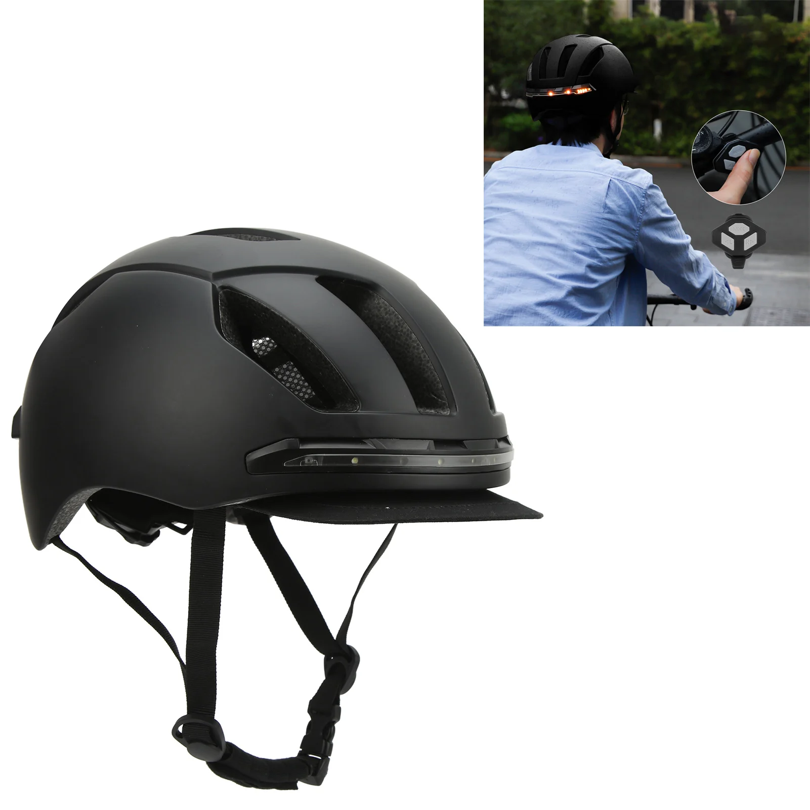 

Bike Helmet Bike Helmet Lightweight Adjustable Breathable Cycling Helmet with LED Front Rear Lights for Commuting Biking Cycling