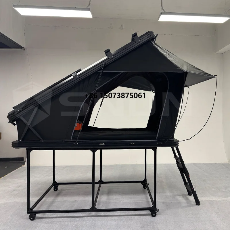 SNDN High Quality Offroad Car RTT Tent Rooftop Hard Shell Outdoor Camping 4 Person Roof Top Tent X Hinge Waterproof Canvas