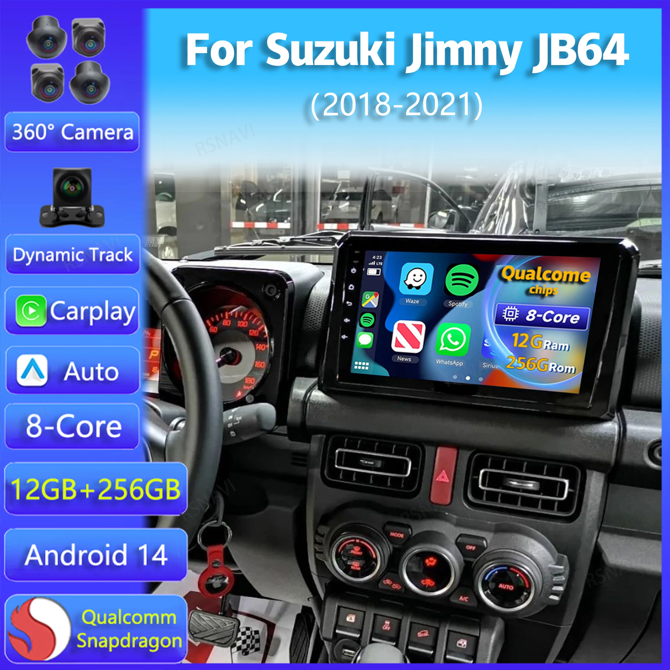 

Android 14 Carplay Auto For Suzuki Jimny JB64 2018 20019 2020 2021 Multimedia Car Radio Player Video 360 Camera WIFI+4G Stereo