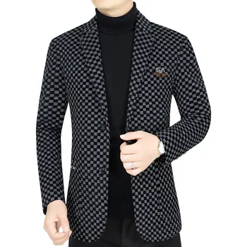 Nuovo Autunno Inverno Uomo Abiti a quadretti maschili Cappotti Business Casual Blazer Giacche Uomo di qualità Slim Blazer Giacche Cappotti Taglia 4XL