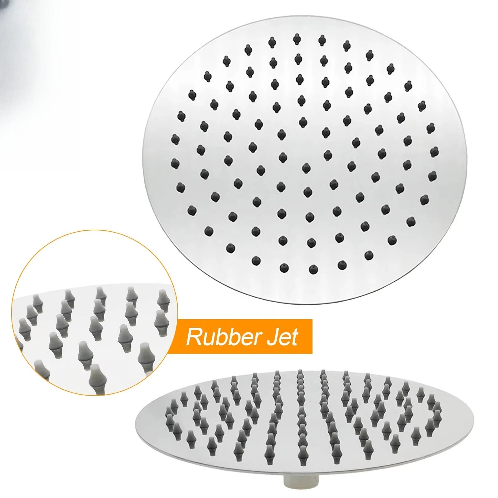 Watermark Wels Round Top Rainfall Wall Mounted Single Handle Bathroom Stainless Steel Chrome Finished Shower Head Shower Set