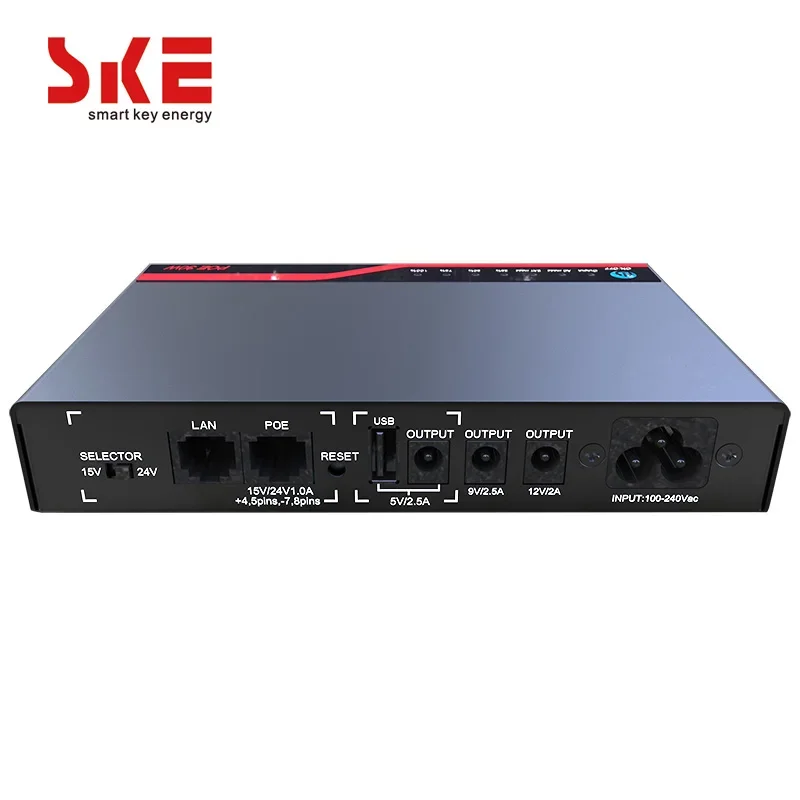 UPS China SKE POE30W mini ups 12v poe 9v Rechargeable  Battery For Wifi Router