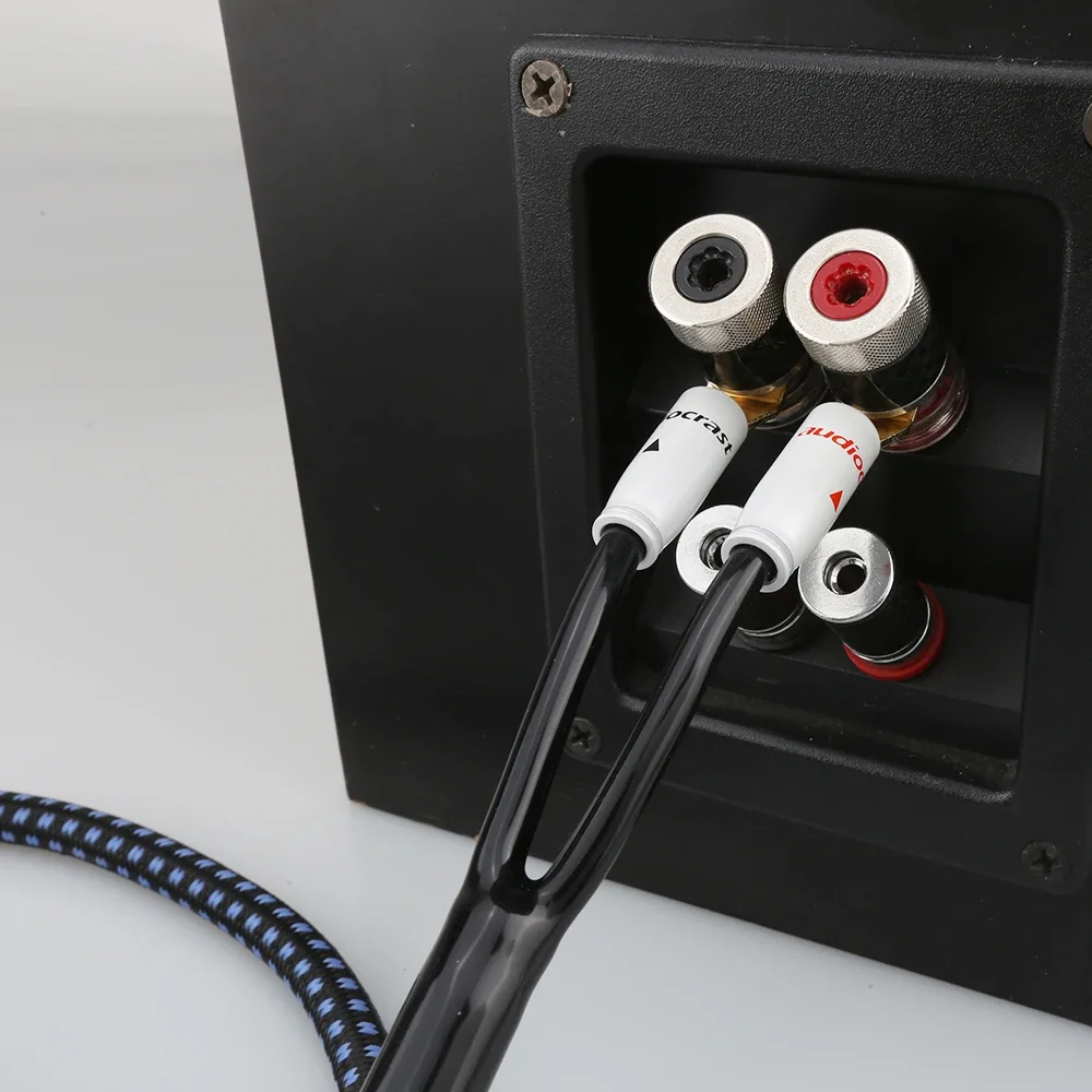 Пара Audiocrast SP14 HIFI посеребренный акустический кабель Hi-end OCC провод усилителя шнур аудио линия для систем Hi-Fi Y/банановый штекер