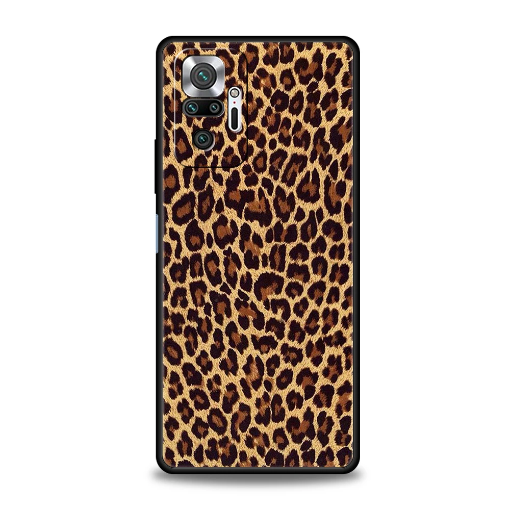 Funda de teléfono con estampado de leopardo para Redmi 13C 10C Note 13 12 10 11 Pro Plus 7 8T K40 K50 Gaming Pro Plus 5G, carcasa suave, bolsas