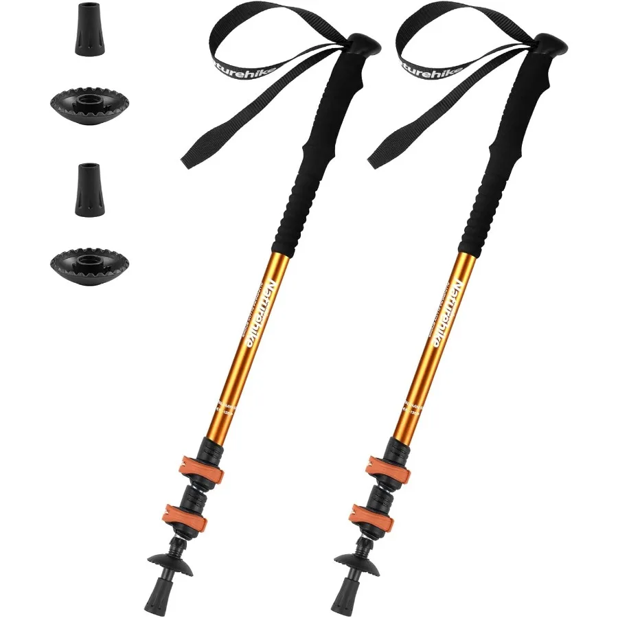 أقطاب رحلات قابلة للطي من Naturehike قابلة للتعديل وخفيفة الوزن من الألومنيوم لامتصاص الصدمات مع أحزمة معصم لـ Hikin