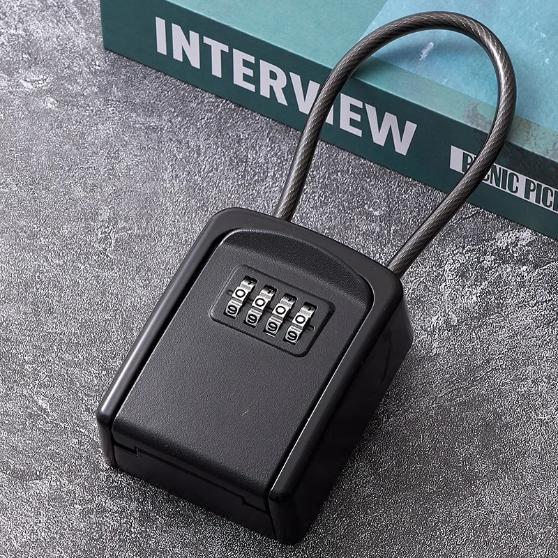 Padlock Key Box Combination Lock Home Stay Installation Free Door Handle Anti-Theft Door Box Decoration Key Password Box