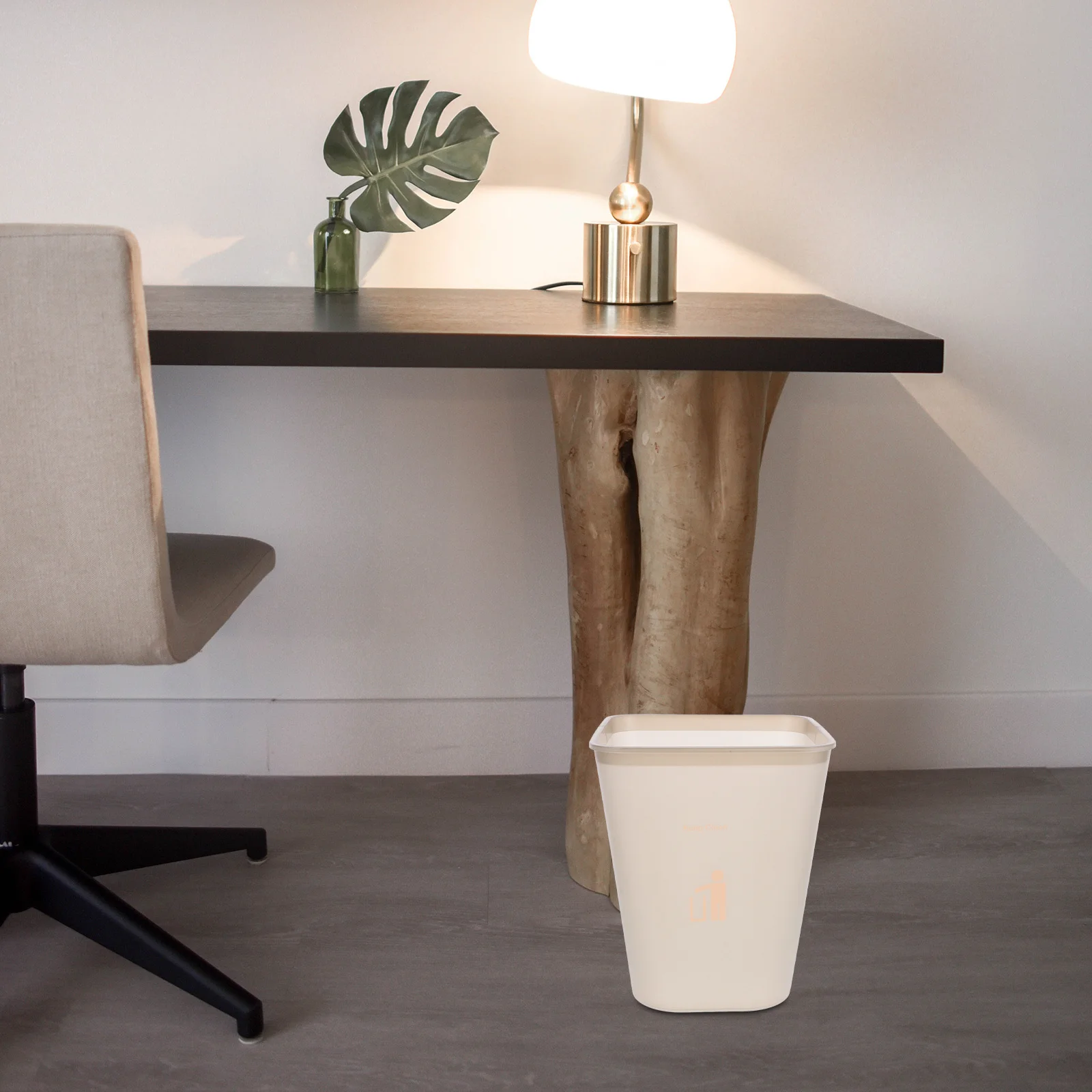 

1Set Plastic Trash Can for Bedroom Bathroom Office Home Kitchen Household Waste Bin with Press Ring Modern Rectangular