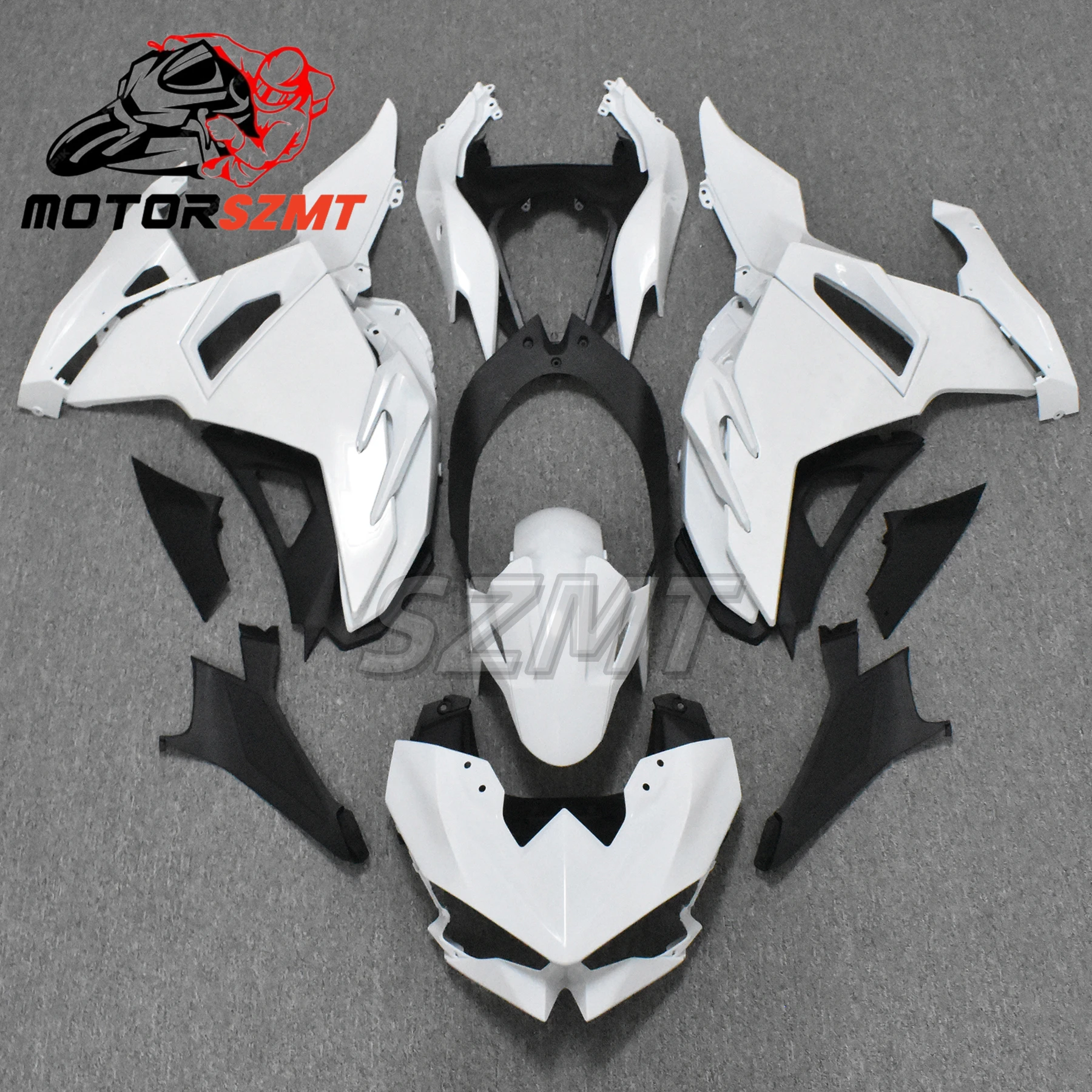 Full Fairing Kit For ninja500 2025 and 2024 Injection Cowling Bright Silver green geometric stripes Bodywork