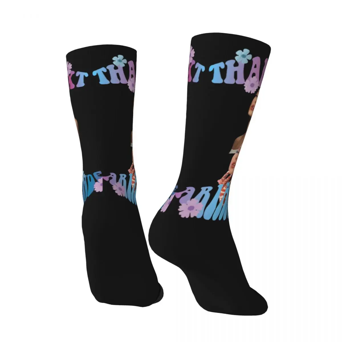 Hip Hop Vintage Attractive Crazy Men's compression Socks Unisex Ariana Grande Street Style Seamless Printed Funny Novelty Happy