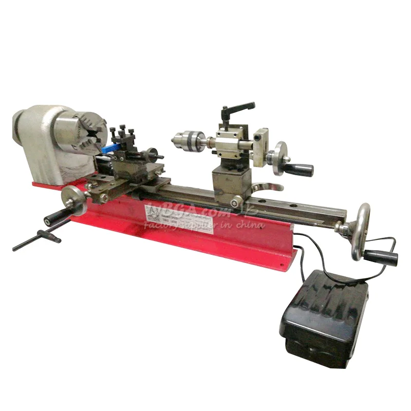 Mini Micro Desktop Lathe Customized DIY Small Lathe Machining Length 200/50mm With Working Light Optional 65mm/80mm Chuck