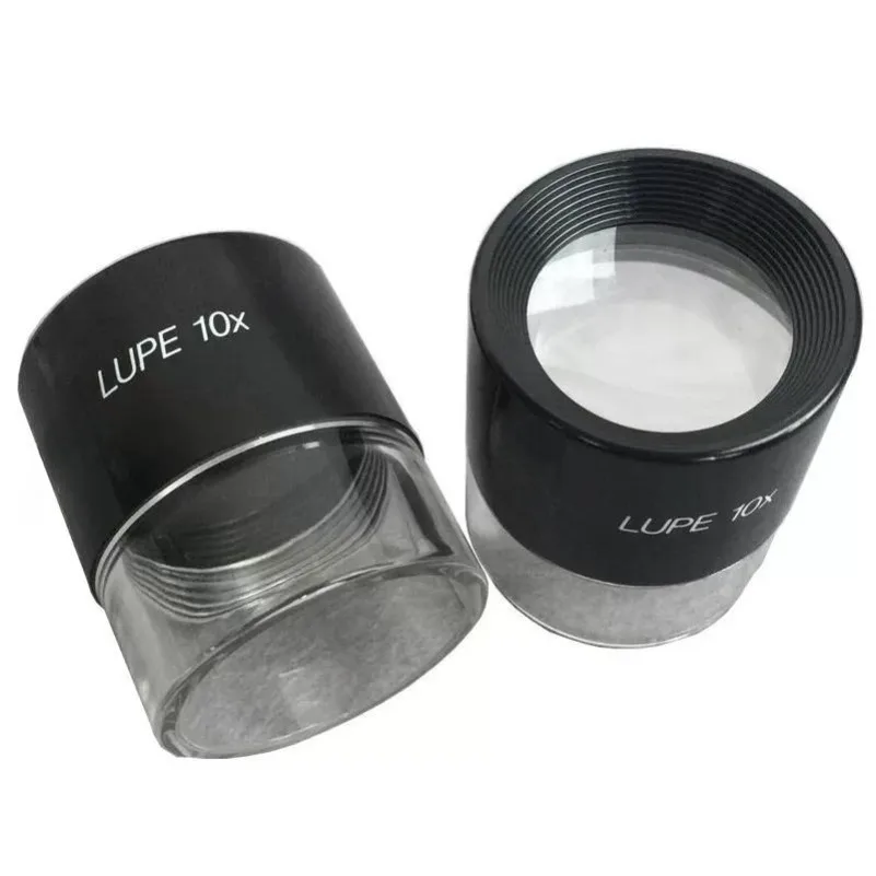 10X Cylindrical Magnifying Glass Handheld Portable High Definition Loupe for Jewelry Coin Reading Inspection Compact Lens