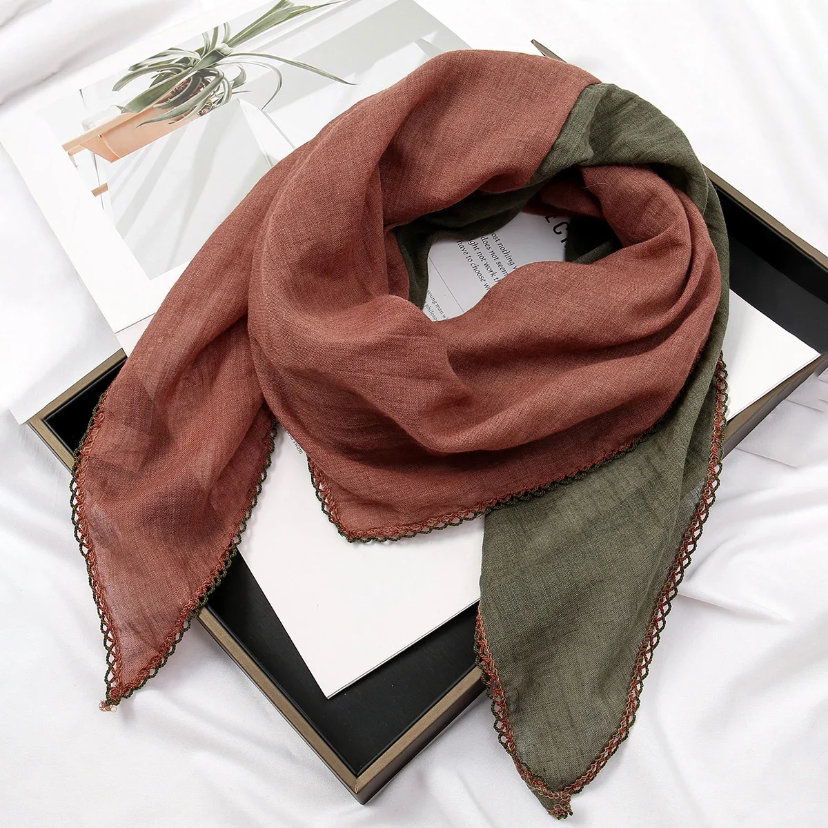 80*80cm 코튼 스퀘어 스카프 숄 무슬림 히잡 헤드스카프 랩 손수건 여성용 넥 스카프 귀여운 헤드 스카프