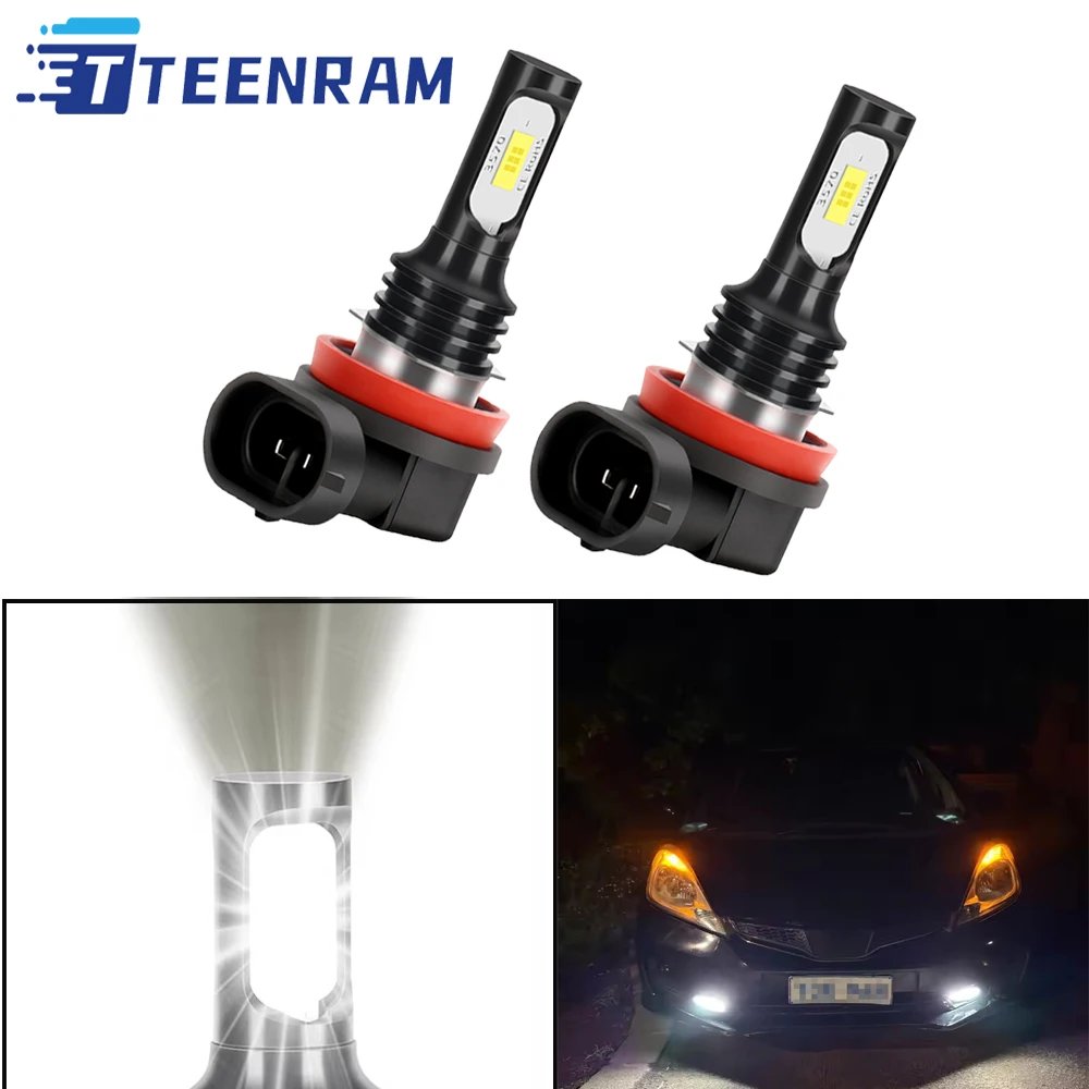 2Pcs H8 H11 LED Bulb H16 JP 9005 HB3 9006 HB4 Led Lamp Super Bright Car Fog Lights Day Driving Running Light 12V 6000K White