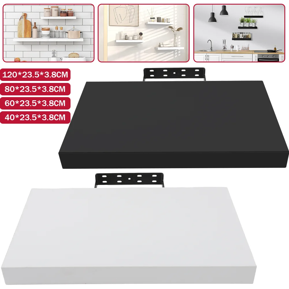 Floating Wall Shelves 40/60/80cm, Modern Bookshelf Floating Wall Bookshelf Bookshelf Display, durable iron and Density board