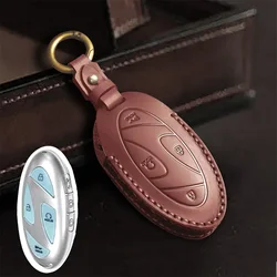 Car Key Case for Hyundai Grandeur GN7 2023 Kona Ev 2023 Leather Car Smart Romote Key Fob Cover Accessories Protection