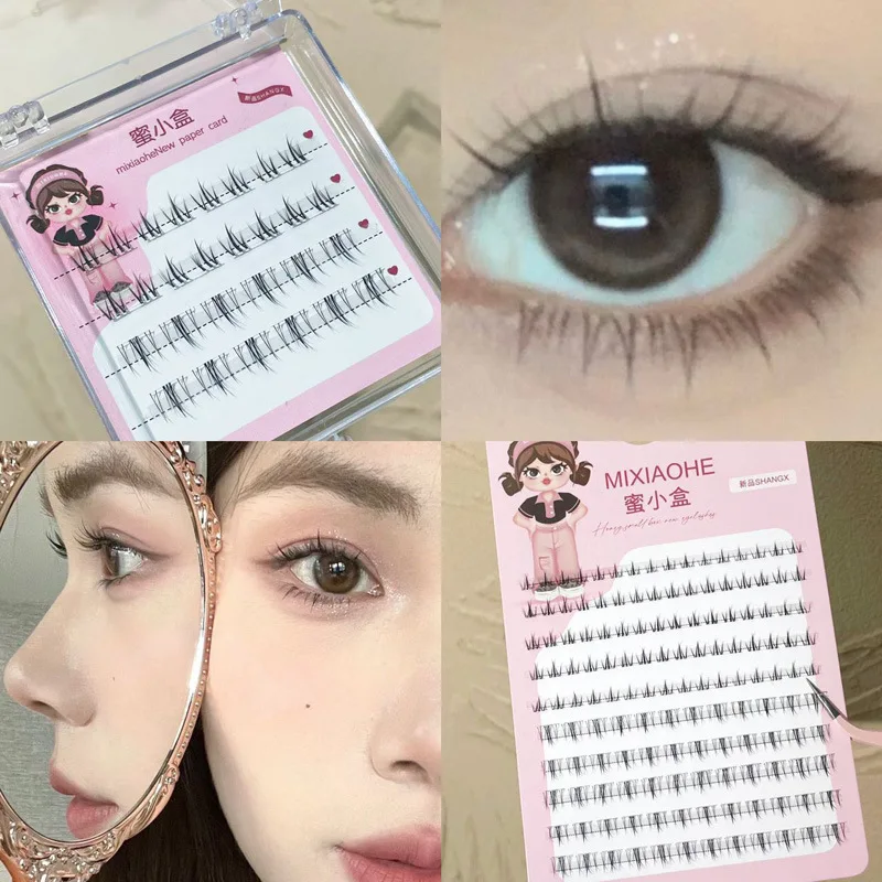 V Shape Under Eyelash Mix Manga Eye Lashes Natural Bottom Lashes Soft Comic Eyelashes Bunches Eyelash Clusters Korean Makeup